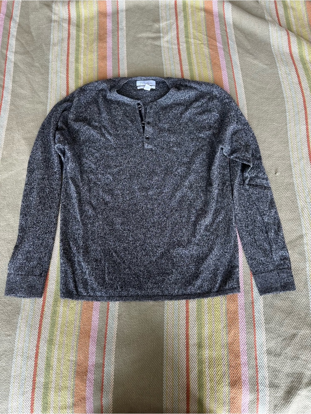 Nordstrom Men's Crewneck Henley in Charcoal Gray